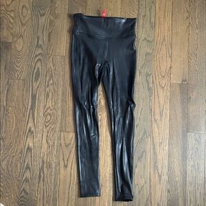 SPANX Black Leather-like Leggings Size Small NWOT